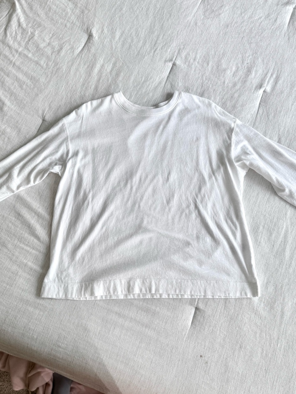 Oversized Old Navy Crew Neck Long Sleeve White Tshirt